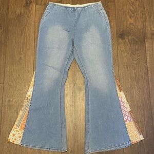 NWOT flare jeans w/patchwork